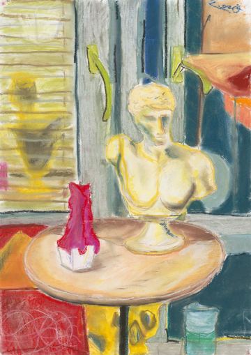 Stillleben mit B&uuml;ste und Kerze